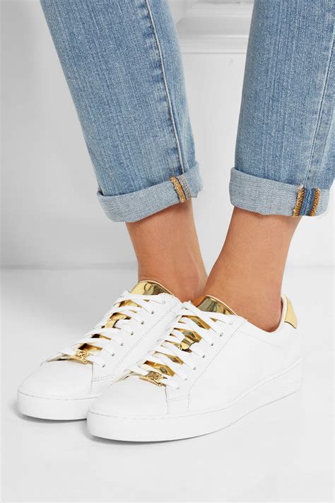 michael michael kors irving leather sneaker|Michael Kors sneakers sale women's.